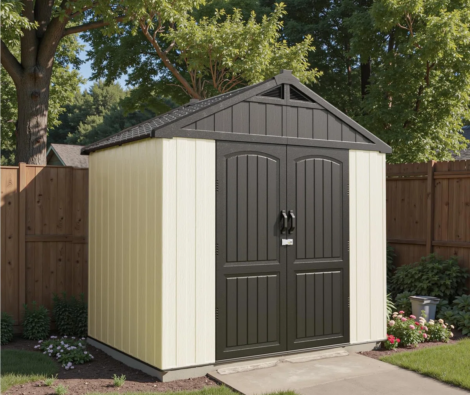 8+ft.+W+x+6+ft.+D+Plastic+Storage+Shed+with+Floor,+Resin+Shed+with+Reinforced+Steel+Structure,+Beige (1)