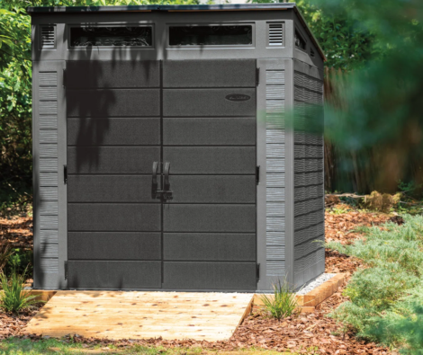 Suncast+Modernist+7+ft.+W+x+7+ft.+D+Resin+Storage+Shed-111567979
