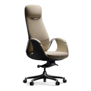Top Grain Leather Office Chair Cream, Ergonomic Executive Chair High Back for Long Hours,Big and Tall Luxury Office Chair
